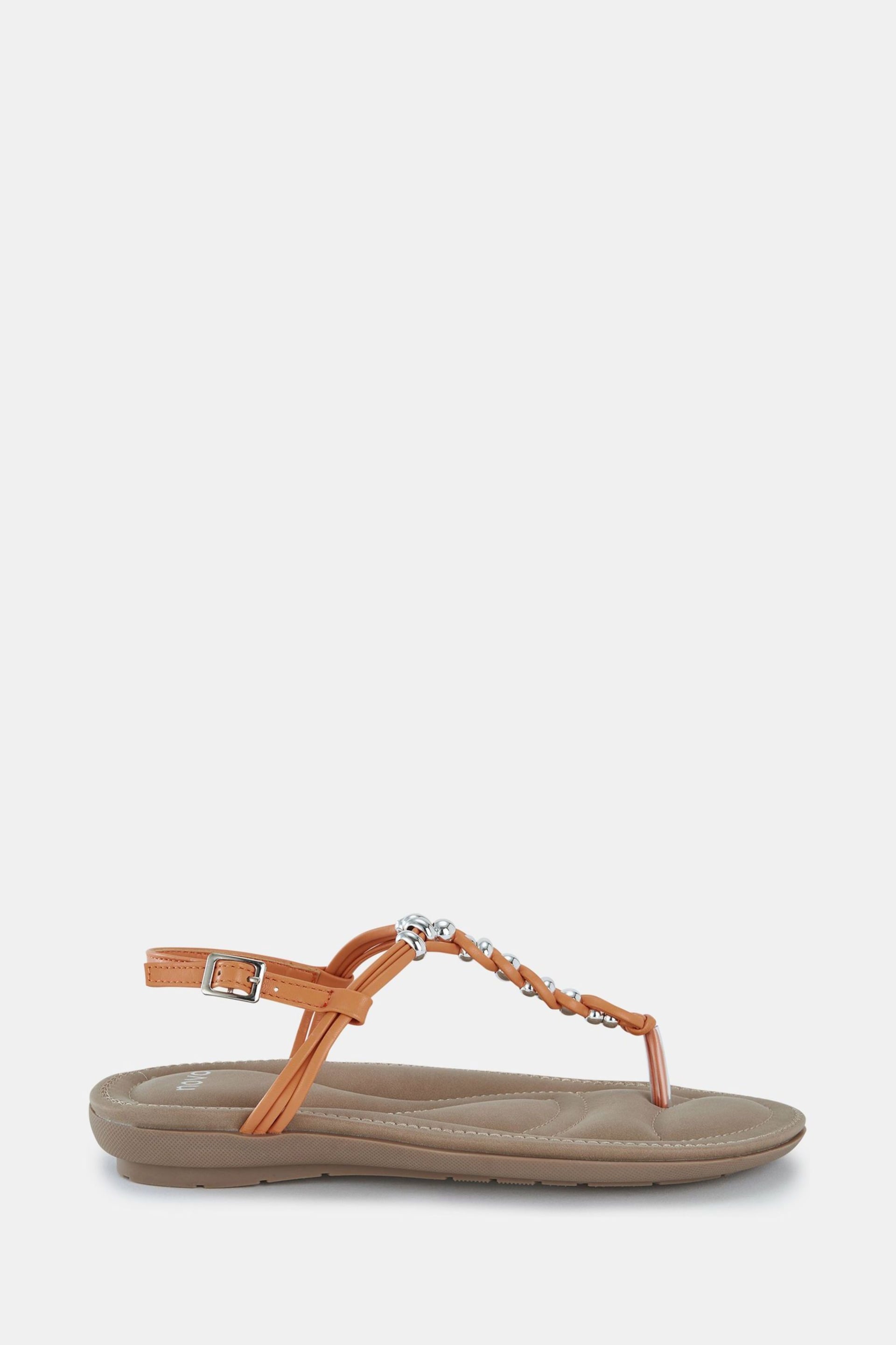 Novo Orange Tara Toe Post Bead Sandals - Image 2 of 6