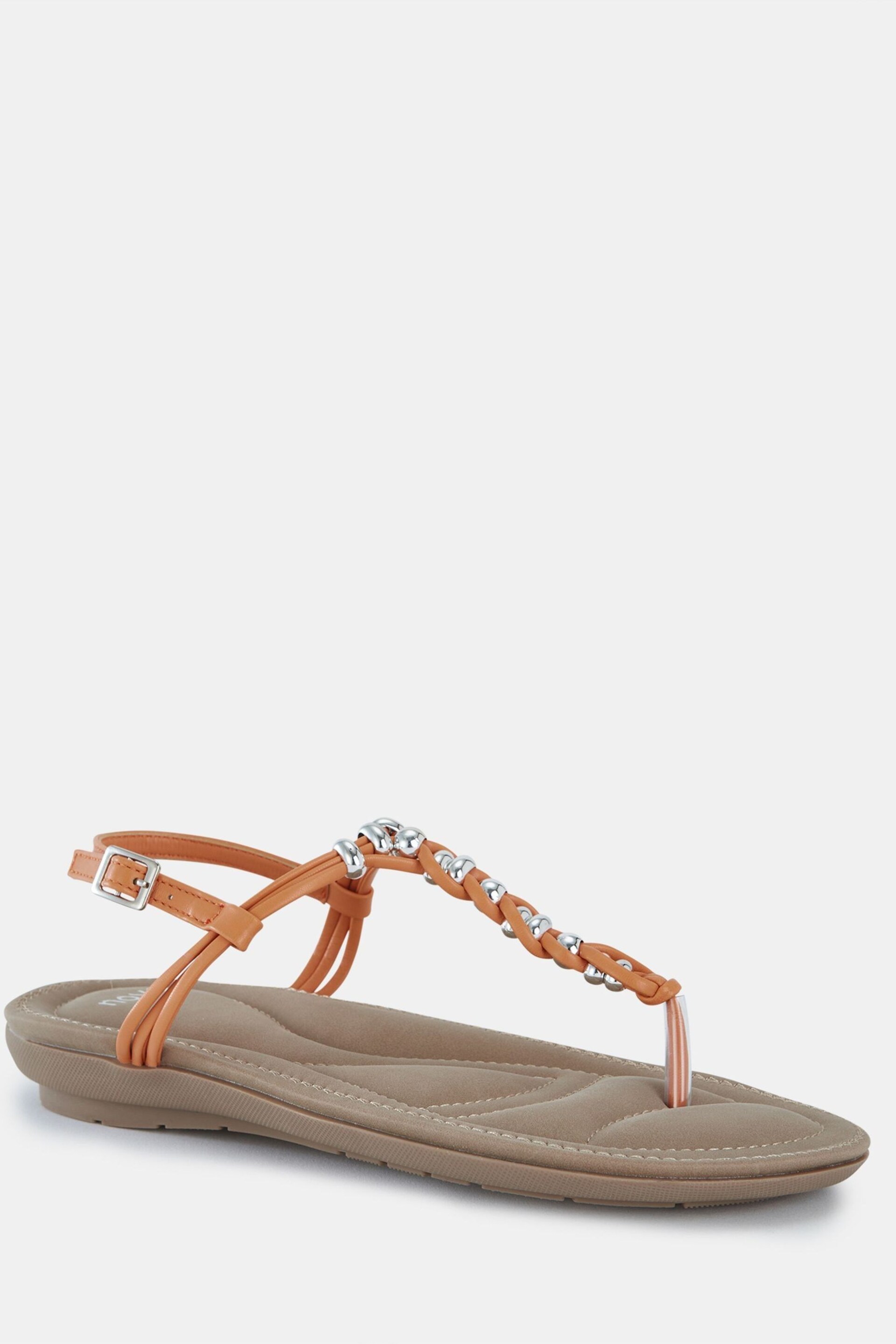 Novo Orange Tara Toe Post Bead Sandals - Image 3 of 6