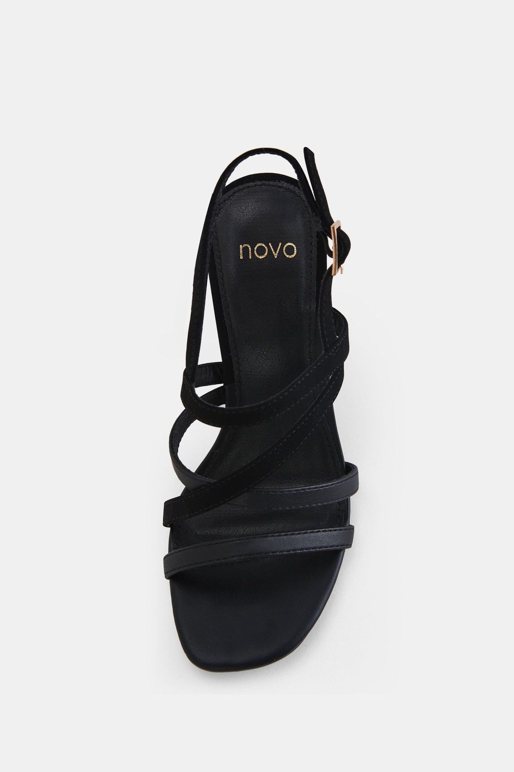 Novo Black Regular Fit Mimosa Strappy Block Heels
