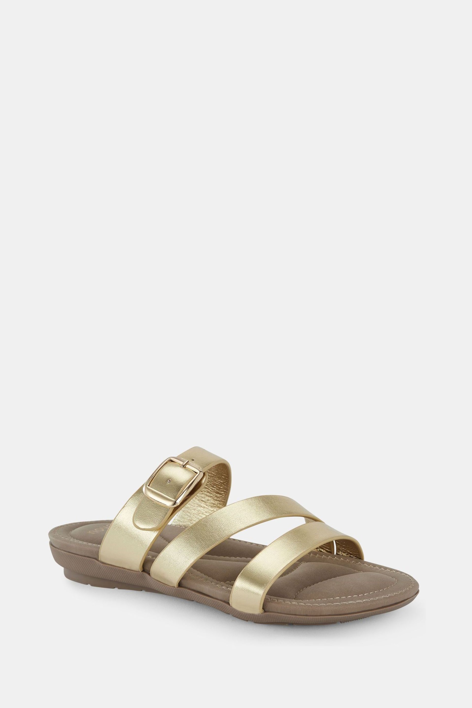 Novo Gold Tia Strappy Mule Sandals - Image 3 of 6
