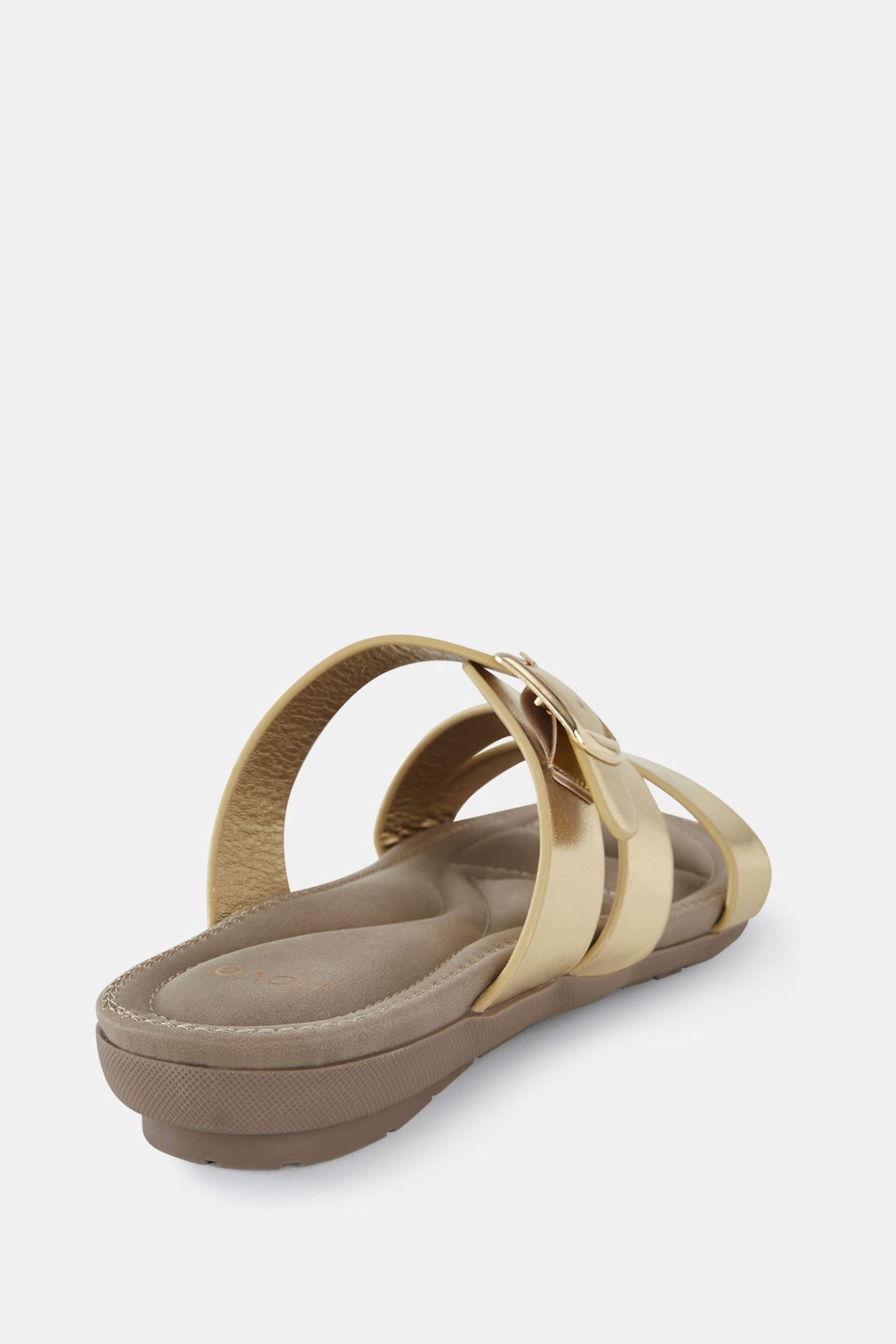 Novo Gold Tia Strappy Mule Sandals - Image 4 of 6