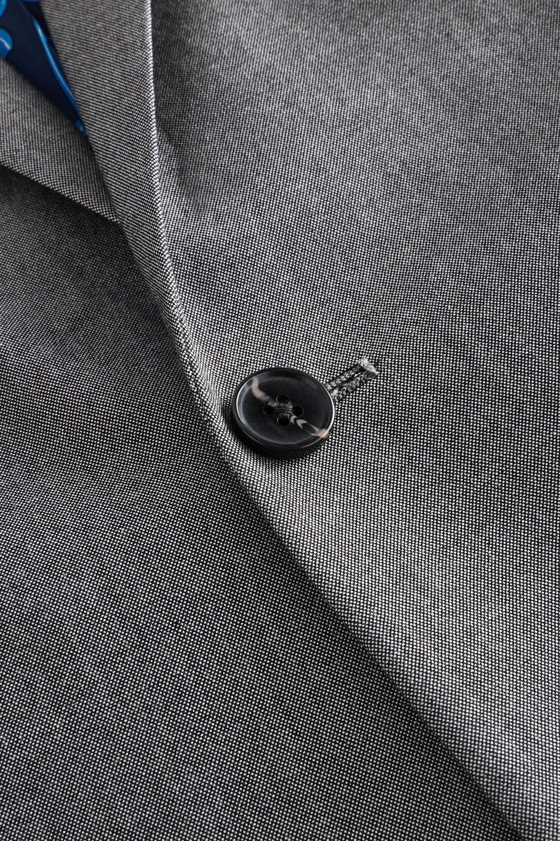 Light Grey Slim Two Button Suit Jacket - Image 5 of 7