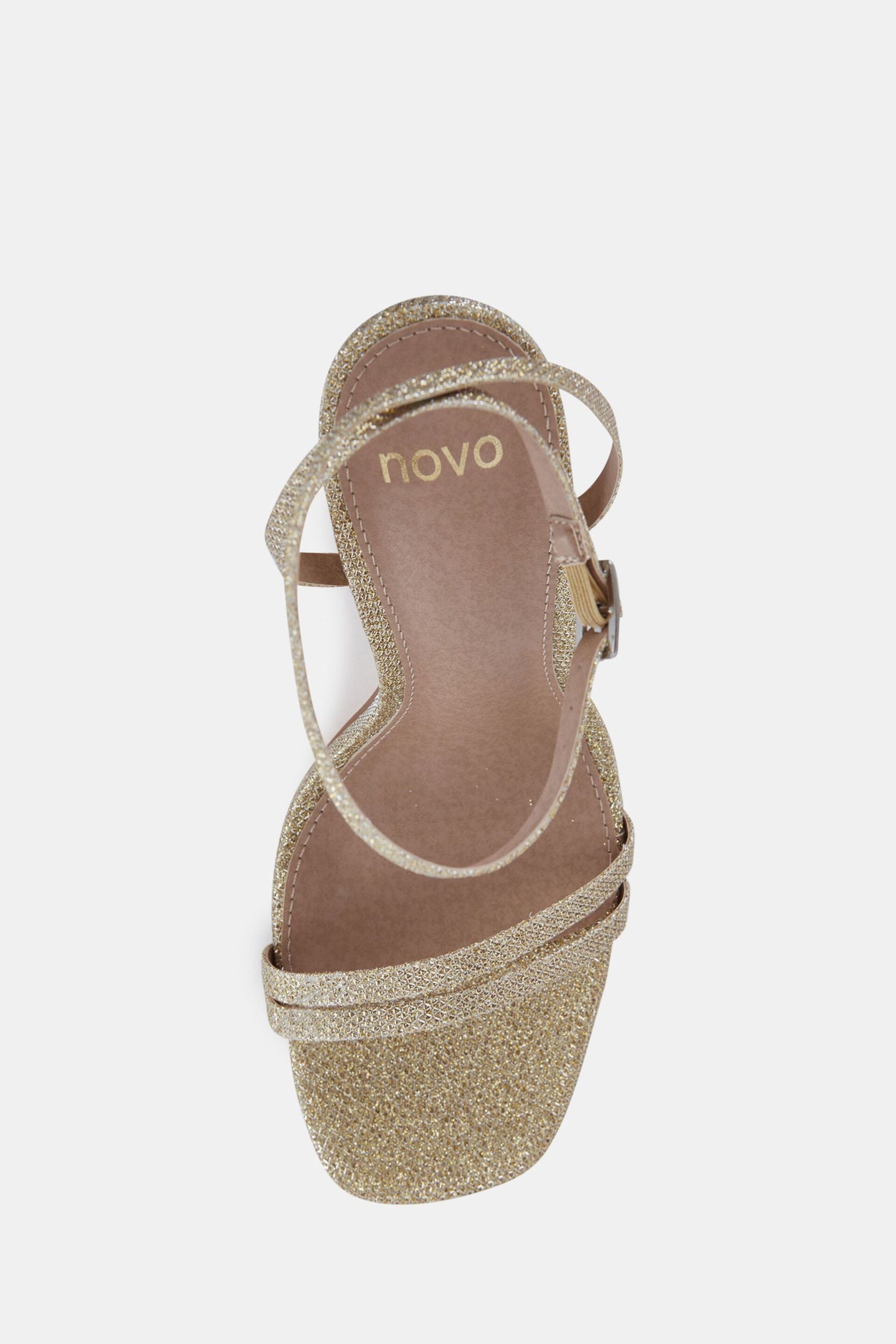 Novo Gold Wide Fit McKenna Strappy Heeled Sandals - Image 5 of 6