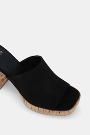 Novo Black Futura Cork Block Heel Mules - Image 4 of 6