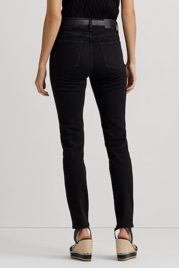 Lauren Ralph Lauren High Rise Skinny Ankle Black Jeans