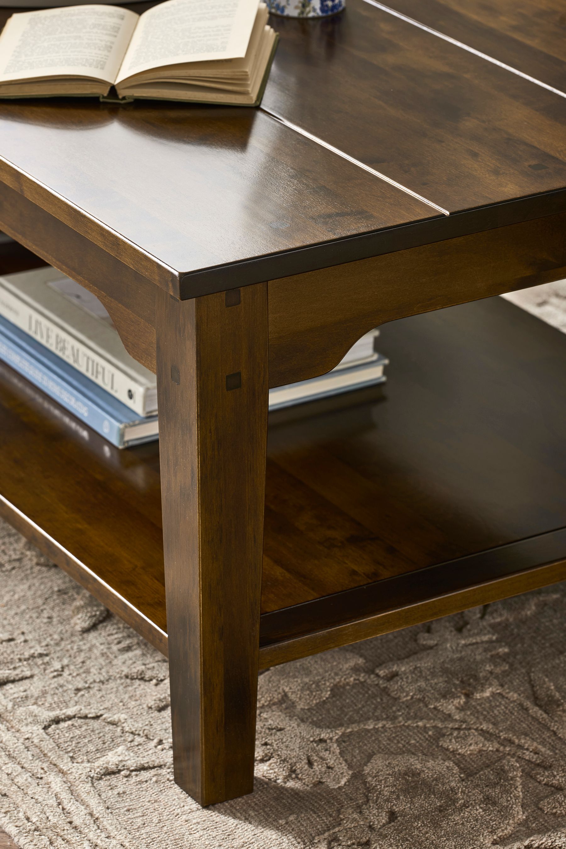 Dark brown shop rectangle coffee table