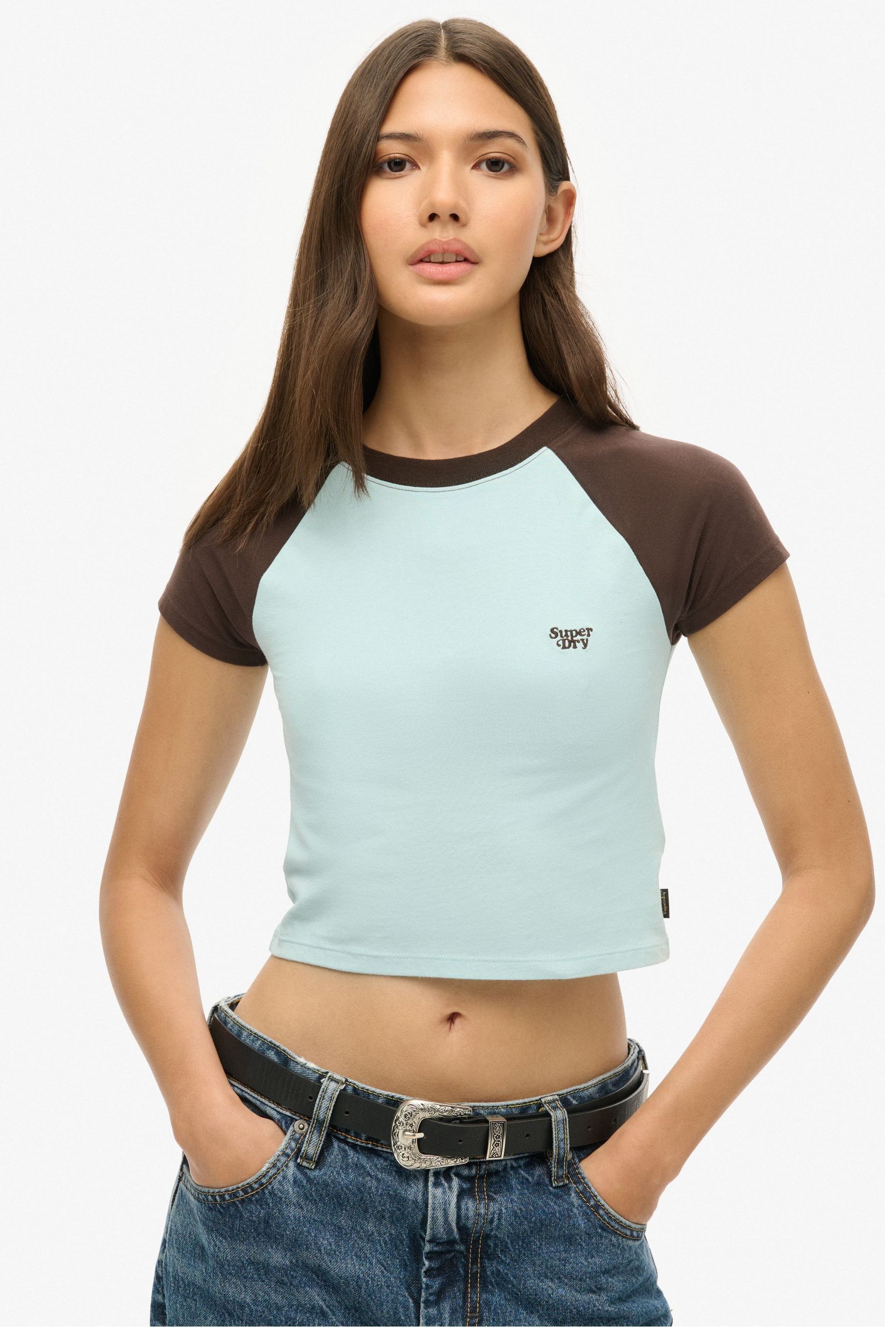 Baseball crop top sale