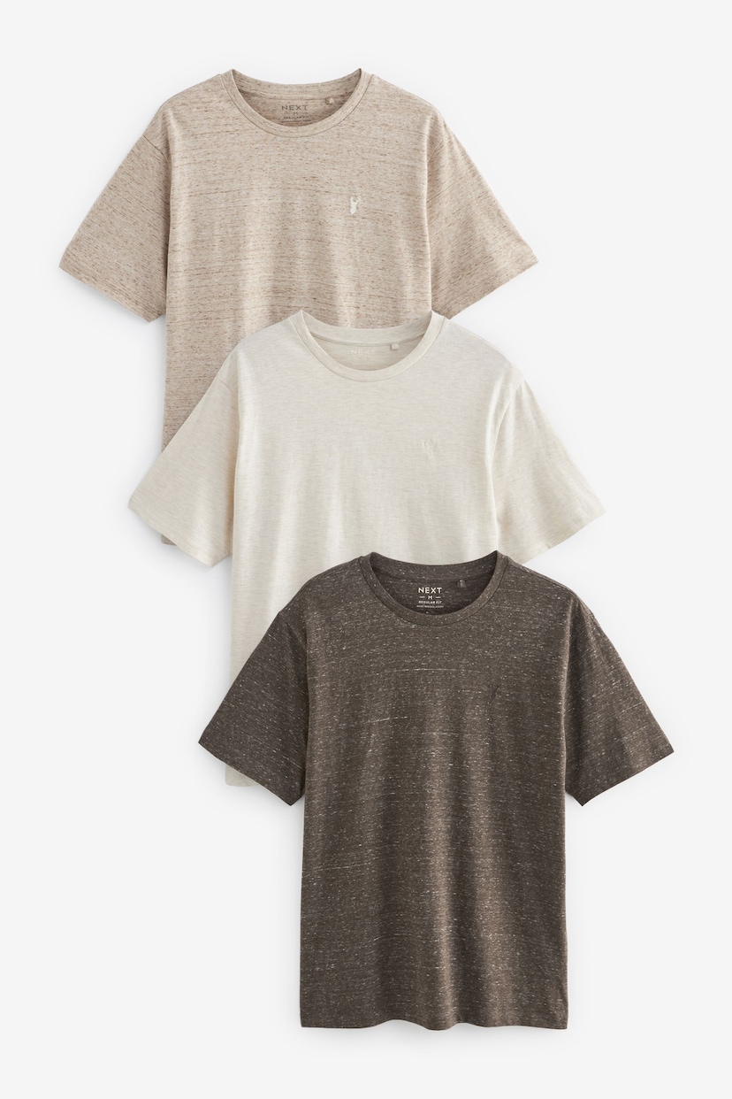 Neutral Stag Marl T-Shirts 3 Pack - Image 1 of 9