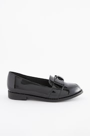Black Patent School Bow Loafers - Image 2 of 5