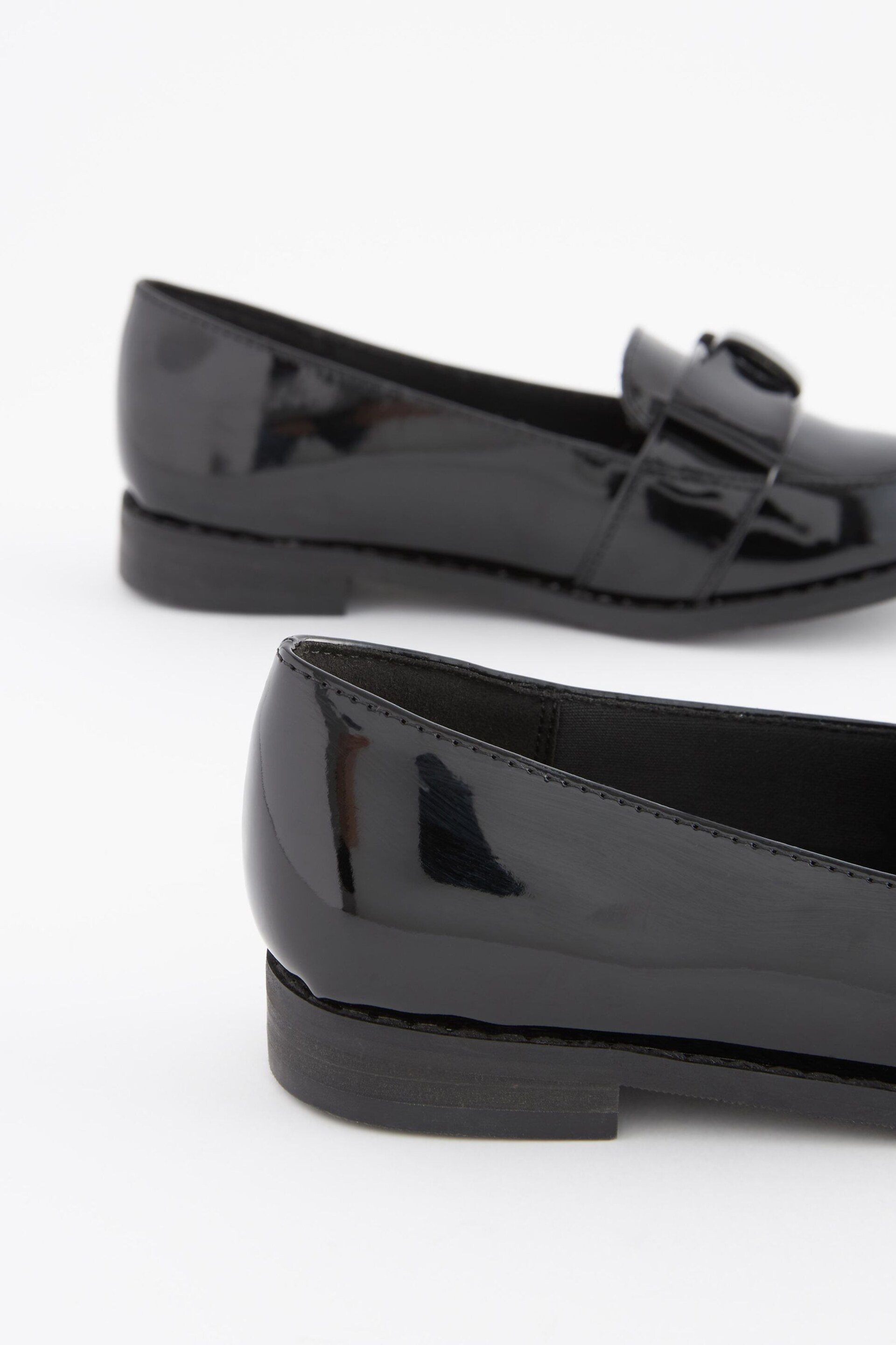 Black Patent School Bow Loafers - Image 5 of 5