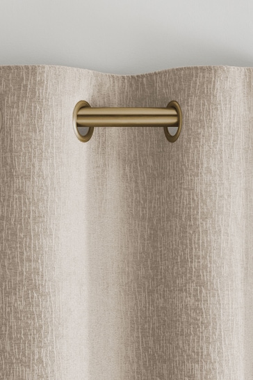 Natural with Brass Eyelets Next Heavyweight Chenille Eyelet Lined Curtains
