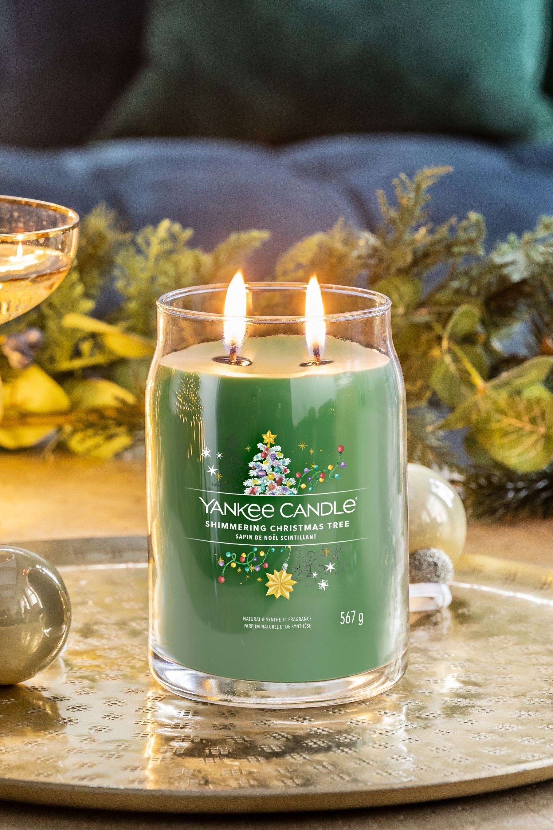 Christmas tree store scented candle