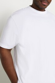 River Island White Big & Tall Regular Fit T-Shirt - Image 3 of 4