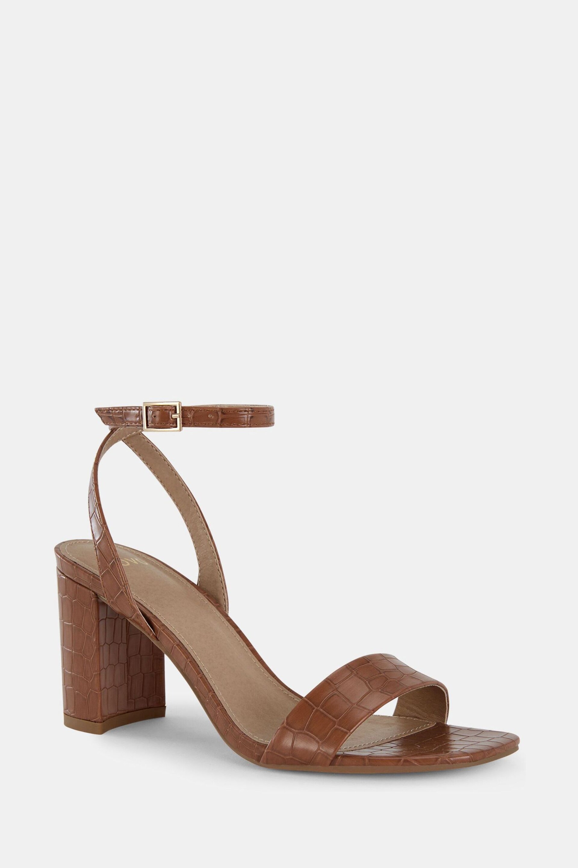 Novo Brown Novo Martinez Regular Fit Block Heel Sandals - Image 3 of 6