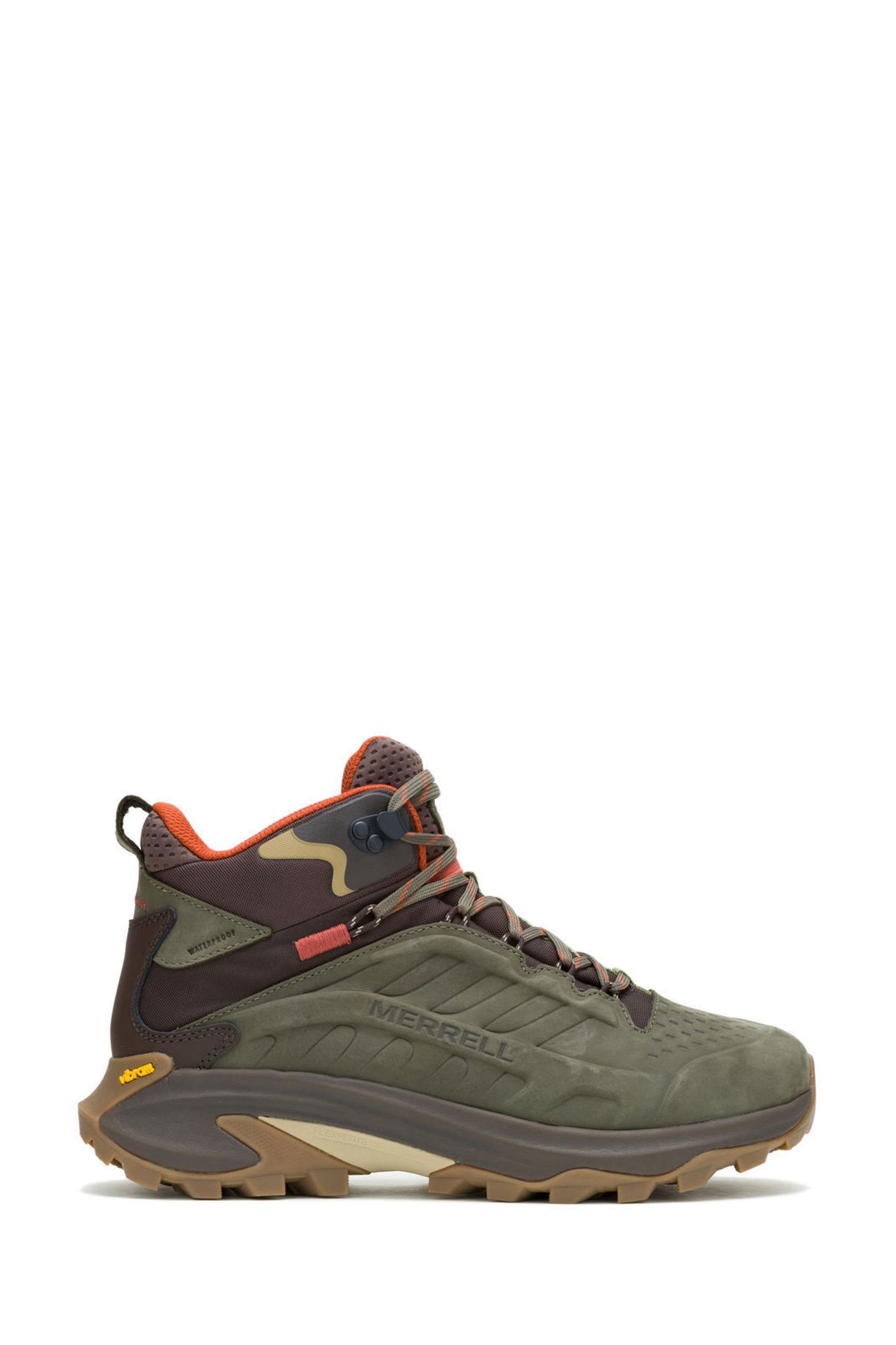Buy Merrell Green Moab Speed 2 Leather Mid Waterproof Trainers from Next Luxembourg