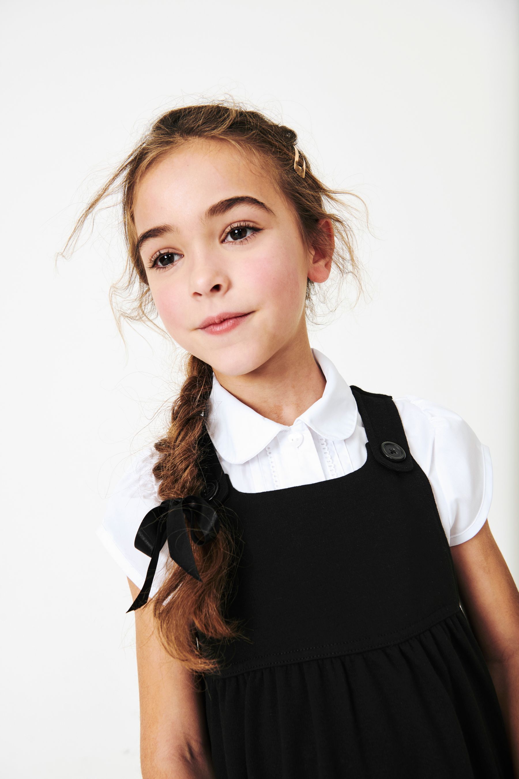 Black jersey pinafore dress cheap