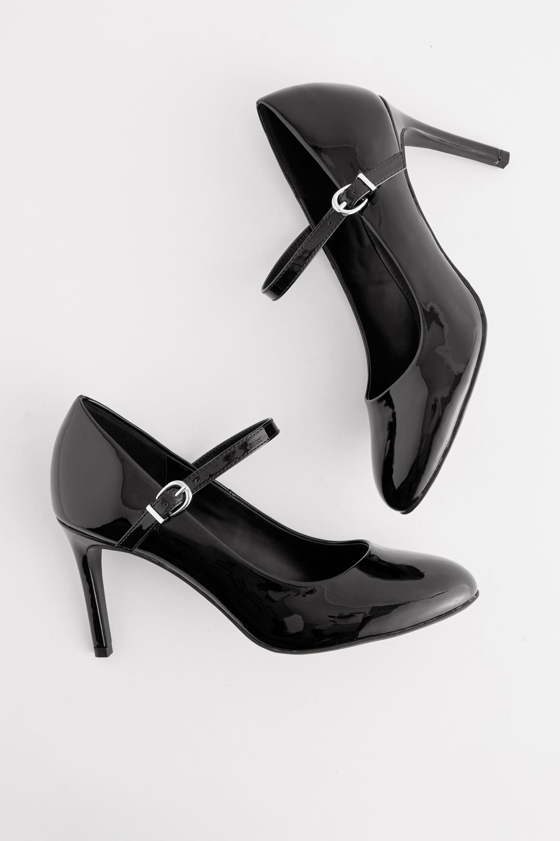 Black Forever Comfort Round Toe Stiletto Mary Jane Heels - Image 3 of 9