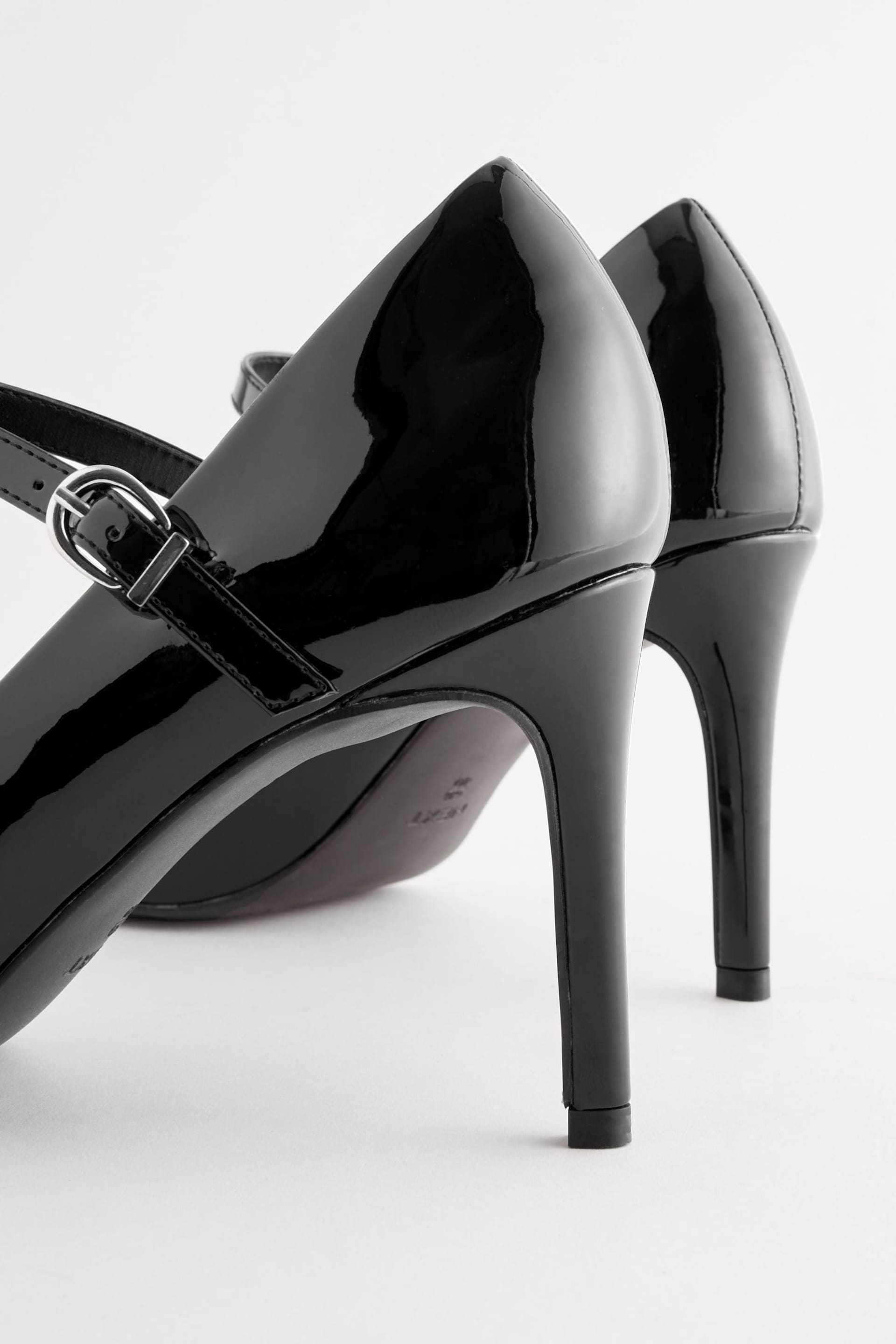 Black Forever Comfort Round Toe Stiletto Mary Jane Heels - Image 6 of 9