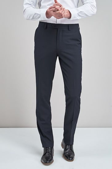 Navy Blue Regular Fit Suit Trousers