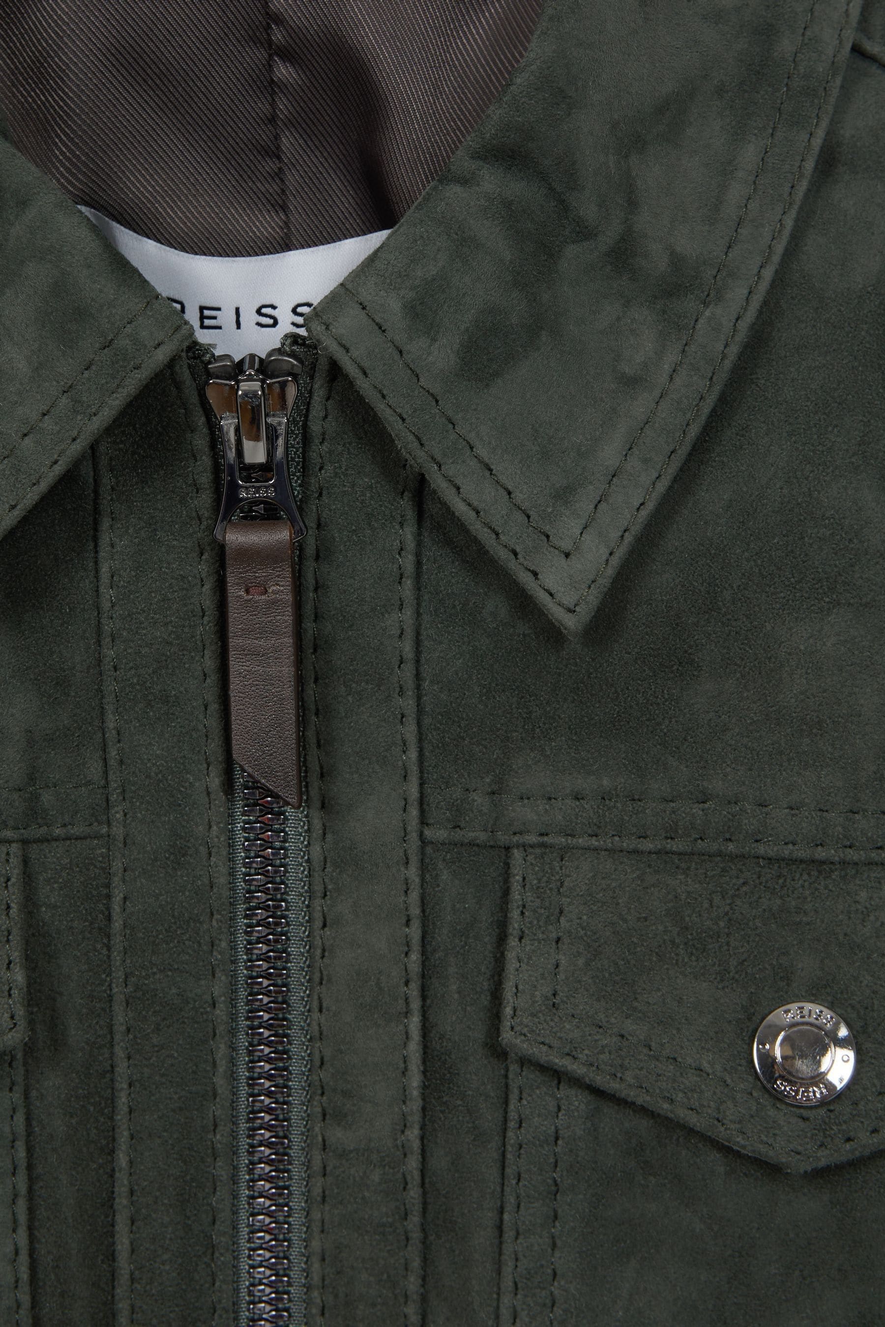 Buy Reiss Forest Green Pike 9 14 yrs Suede Zip Through Jacket from Next Luxembourg