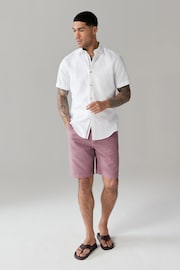 Pink Linen Blend Chino Shorts - Image 2 of 8
