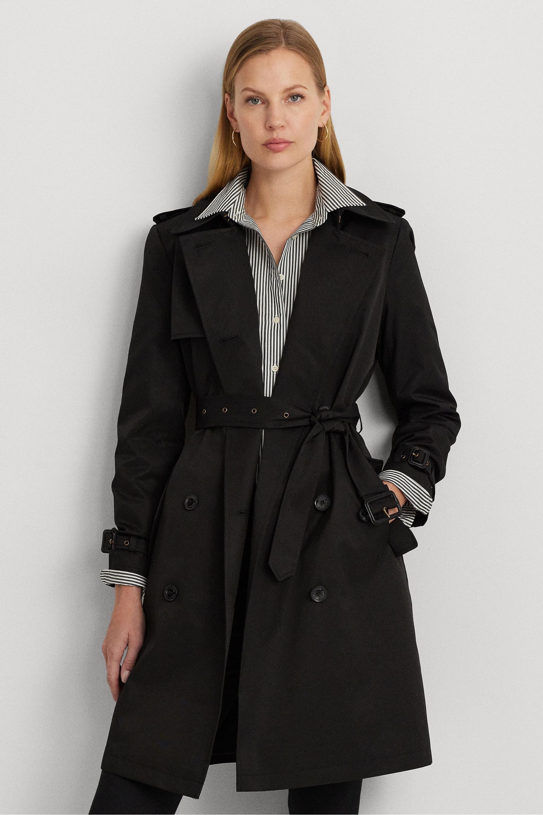 Lauren ralph lauren double breasted short trench coat clearance