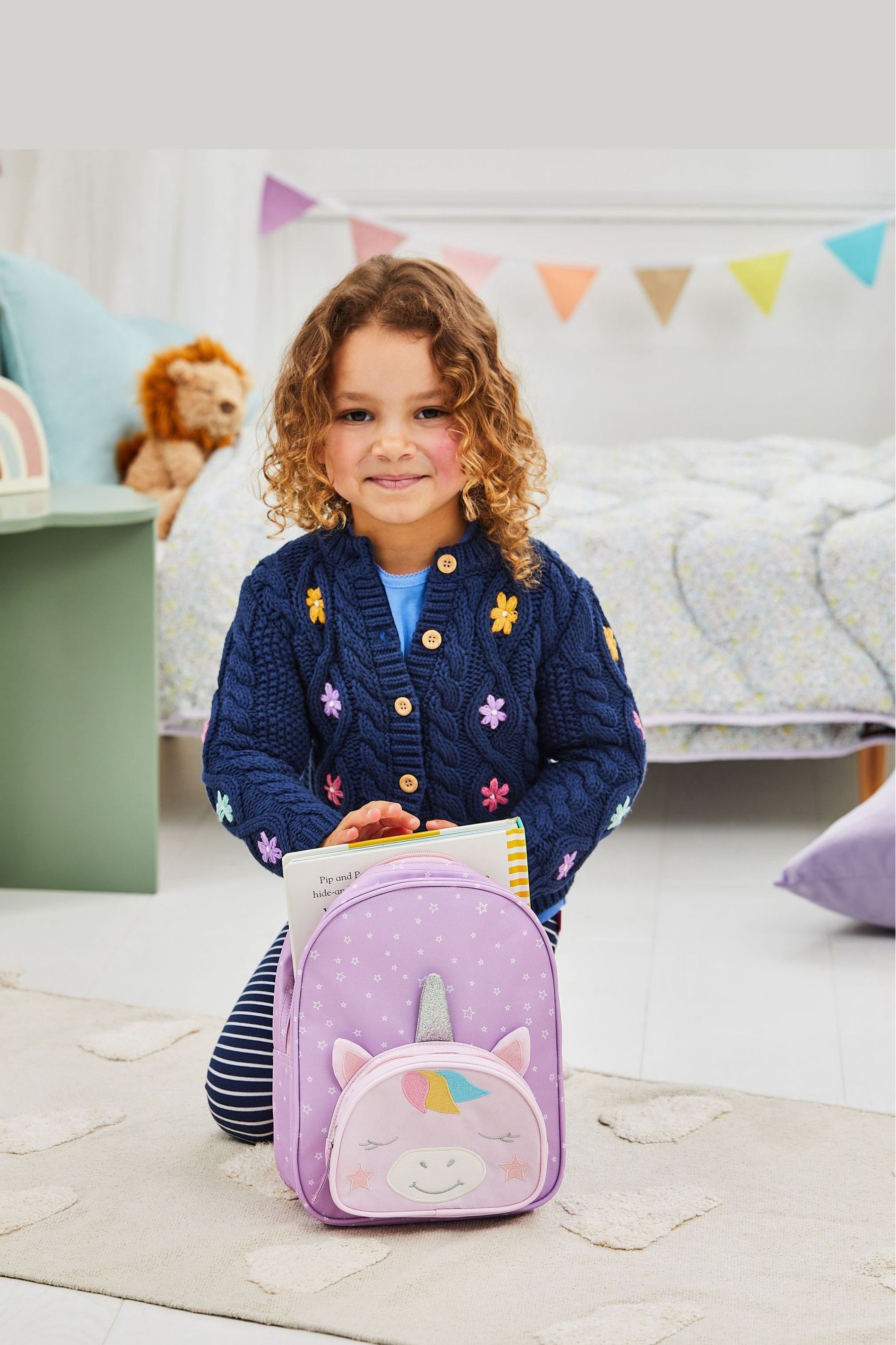 Buy JoJo Maman Bebe Purple Unicorn Character Backpack from the Next UK online shop