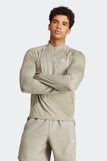 adidas Cream Gym+ Training 1/4-Zip Long Sleeve Sweatshirt