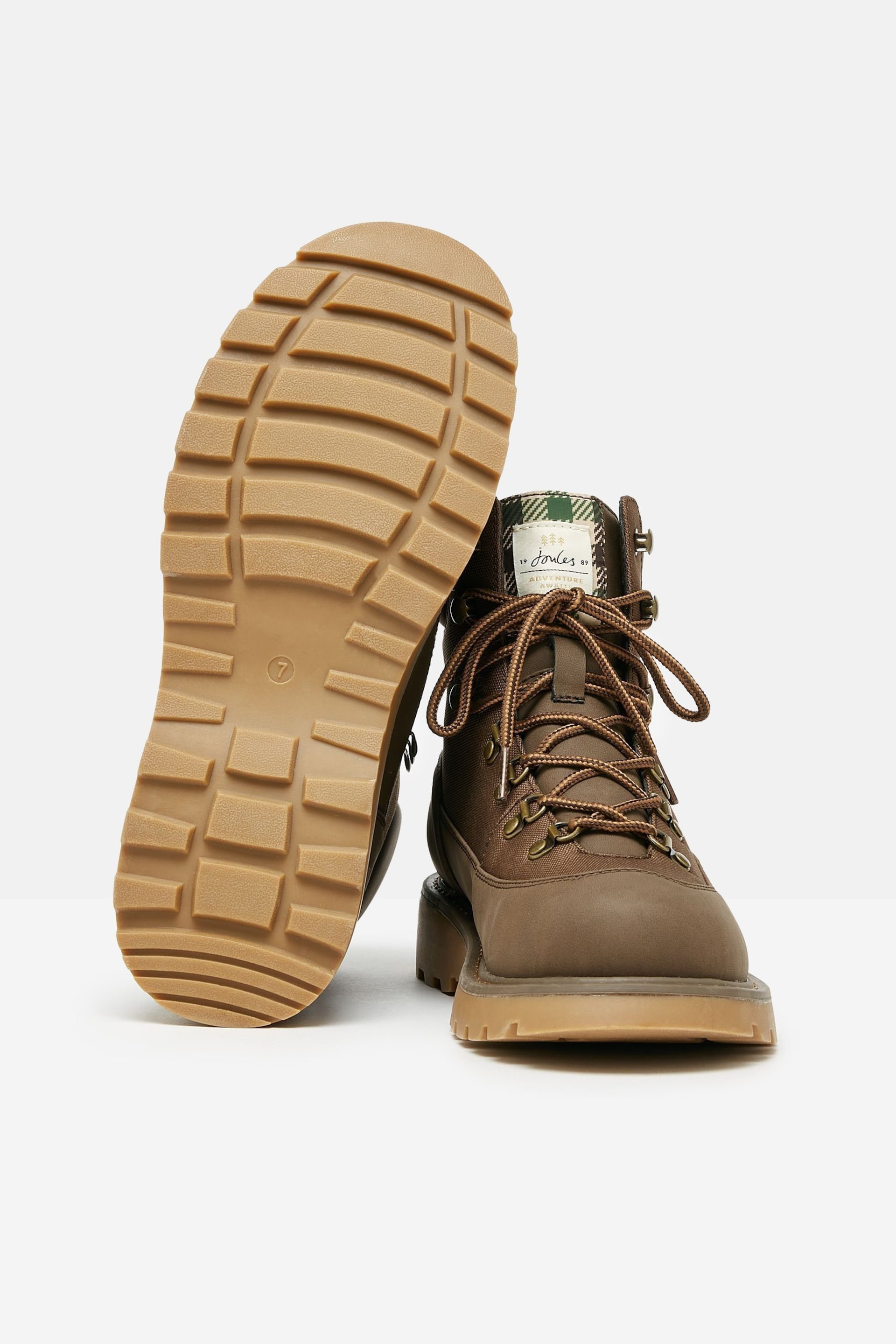 Joules Kendall Chocolate Brown Lace-Up Boots - Image 7 of 7