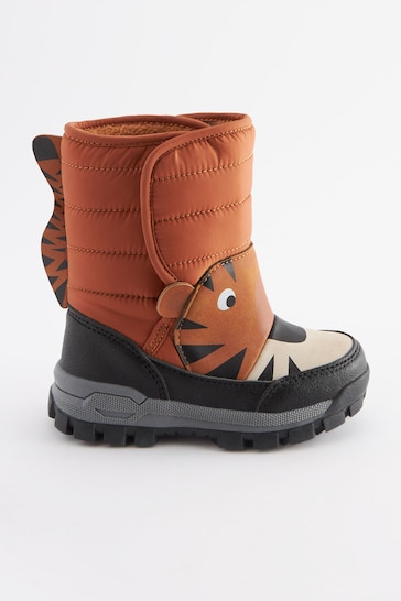 Rust Brown Tiger Character Snowboot'