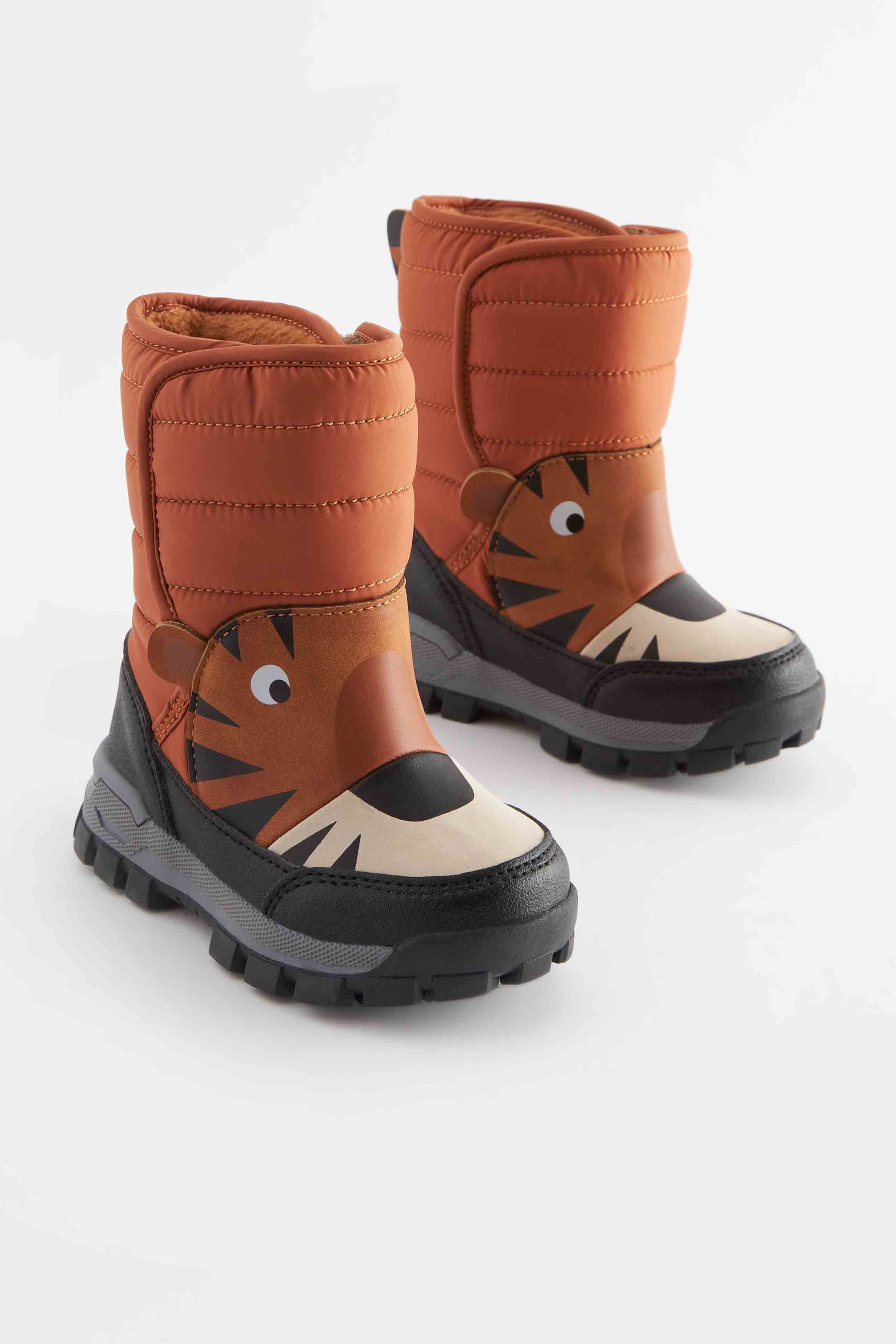 Rust Brown Tiger Character Snowboot