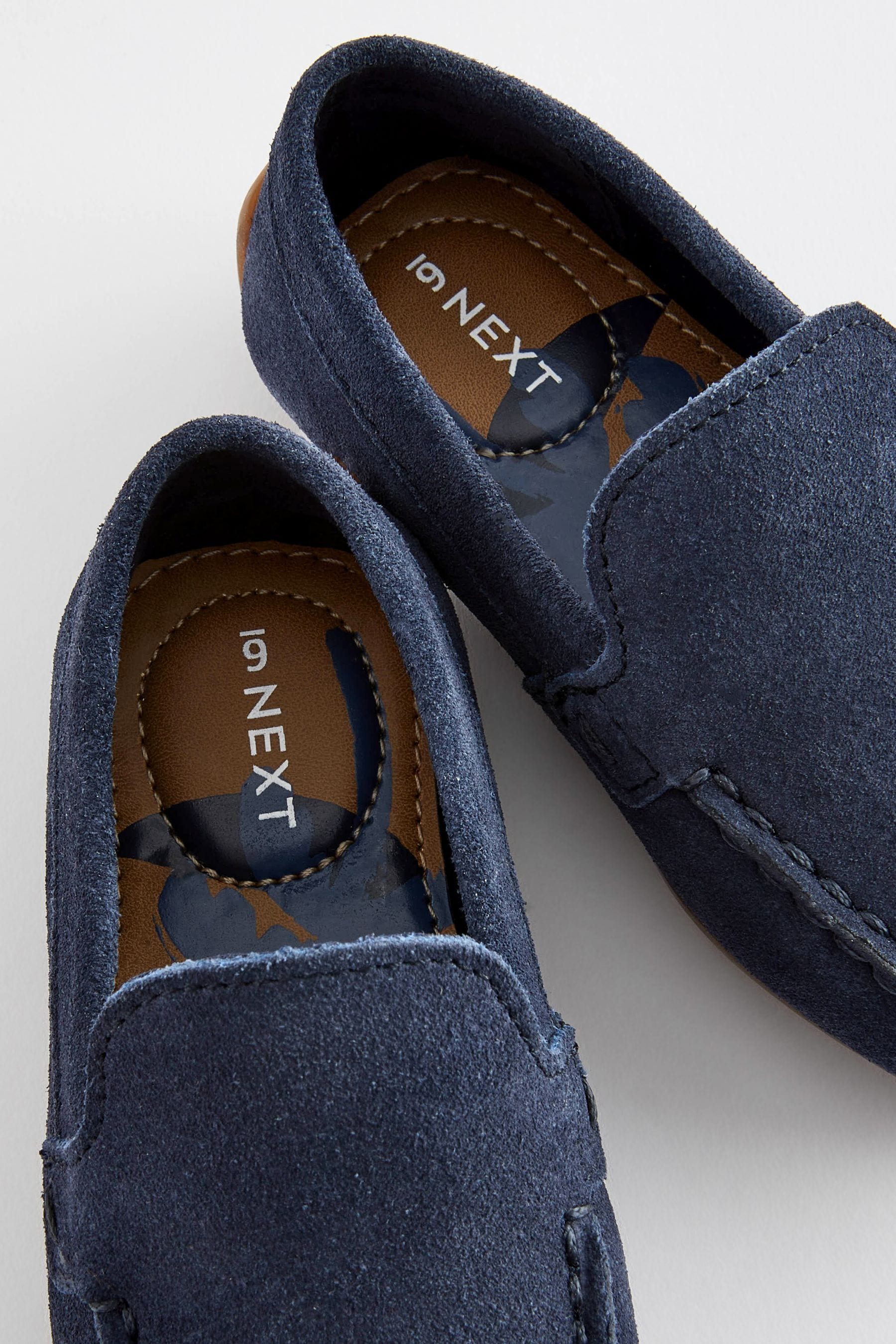 Buy Navy Blue Standard Fit F Suede Slip Ons Loafers Shoes from the Next UK online shop