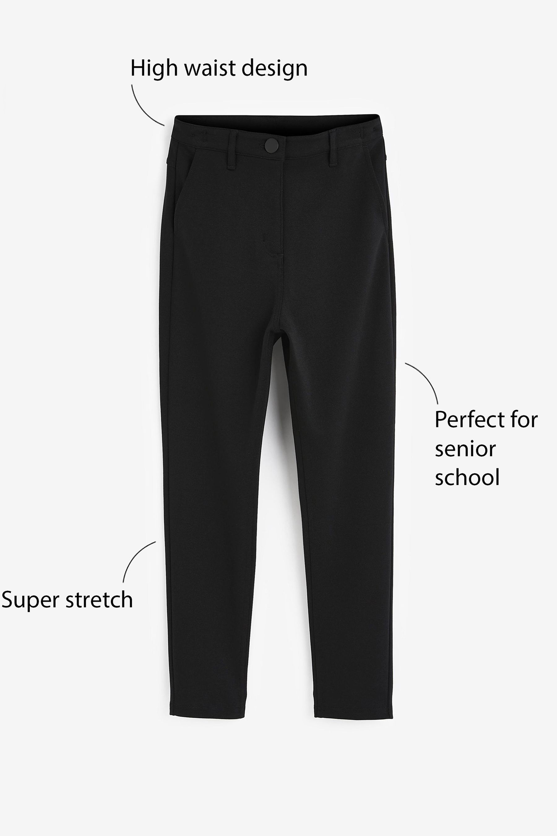 Black high best sale waisted stretch trousers