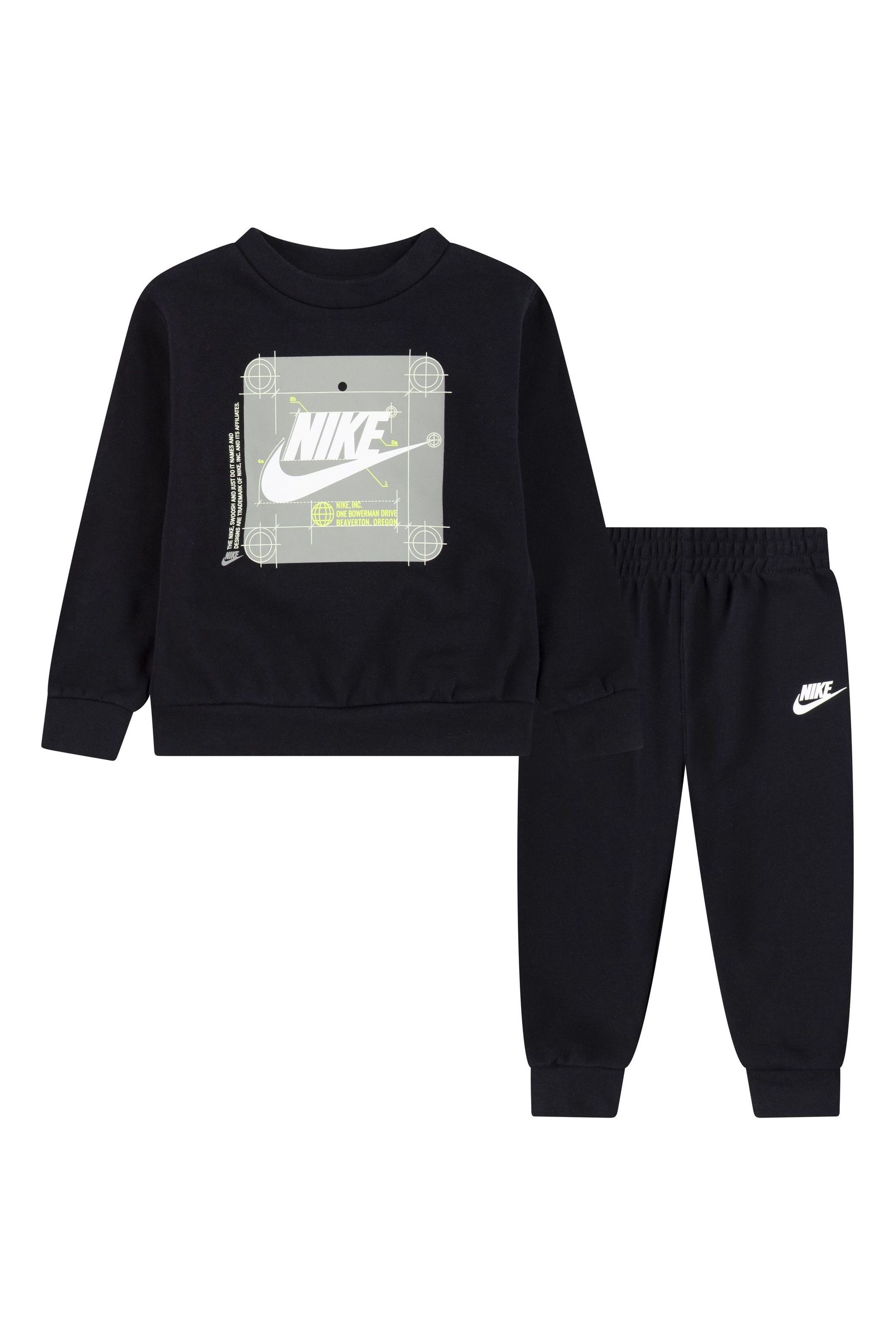 Nike Black Little Kids Future Utility Crew Tracksuit