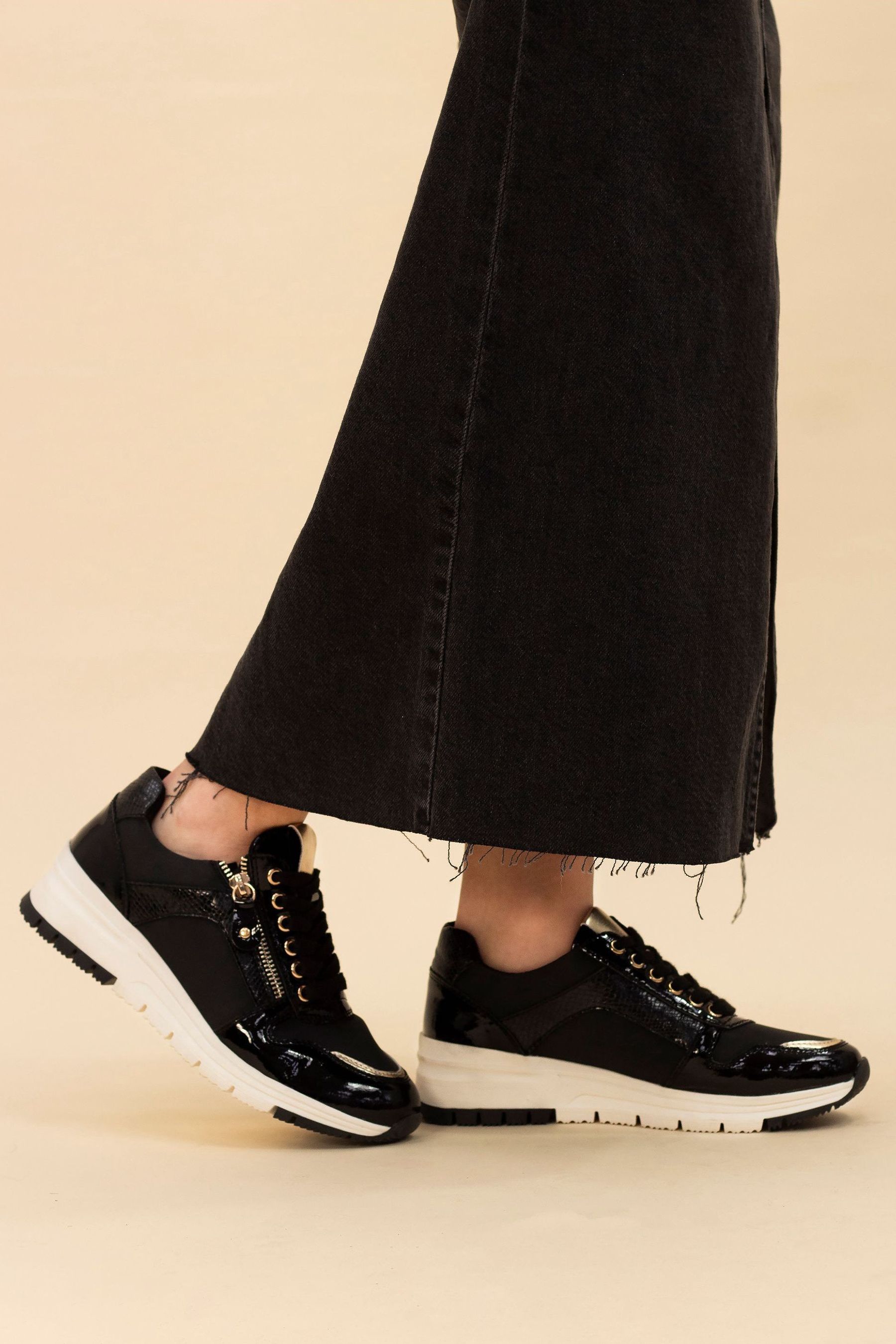 Faux leather trainers deals