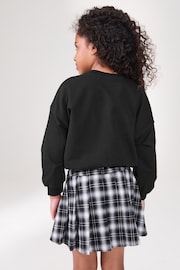 黑色 - 100% Cotton Boxy Bubble Hem Sweatshirt (3-16yrs) - 圖片 2，共 5