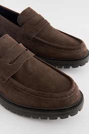 Brown Suede Cleated Loafers - Image 4 of 6