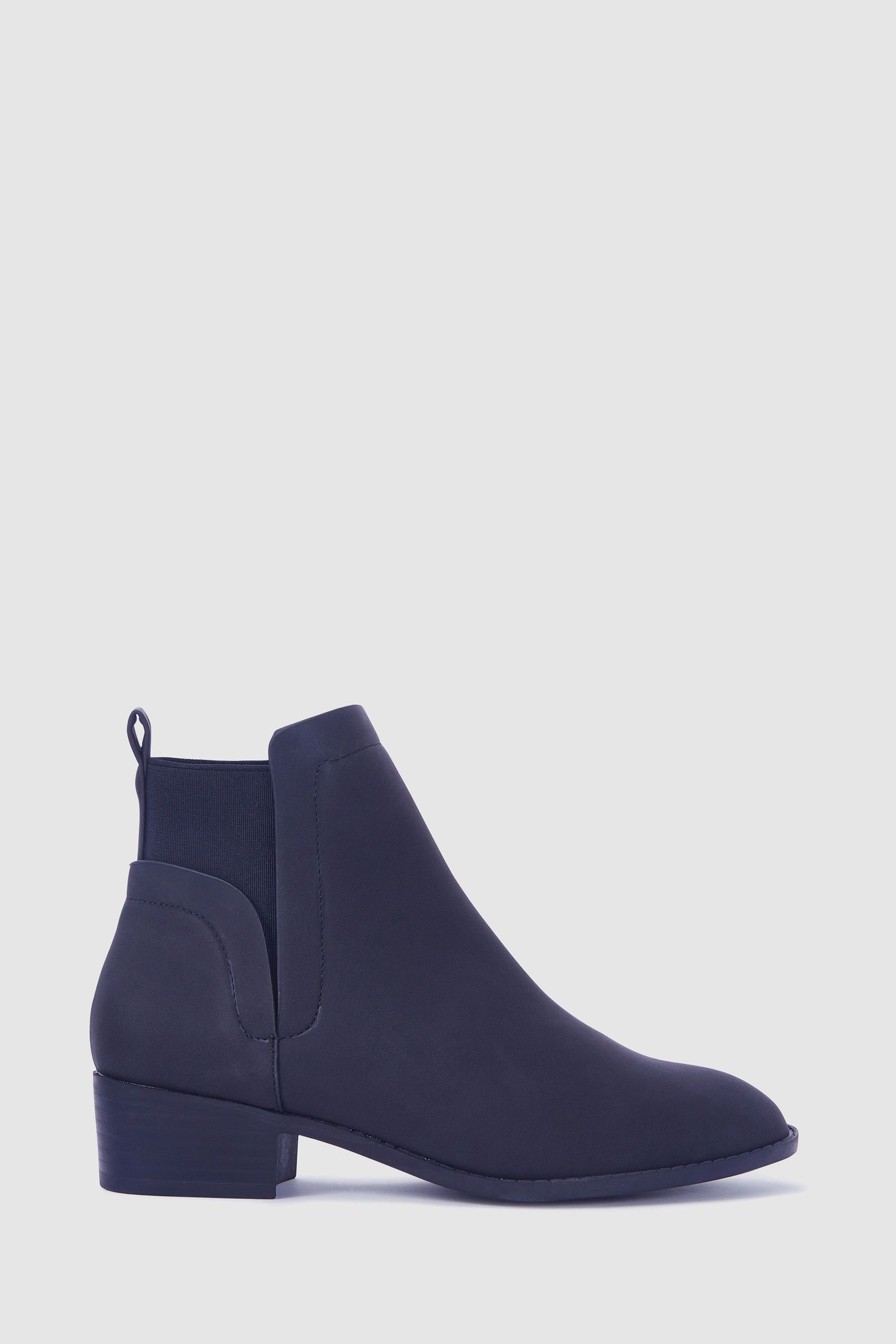 Navy blue hot sale flat ankle boots