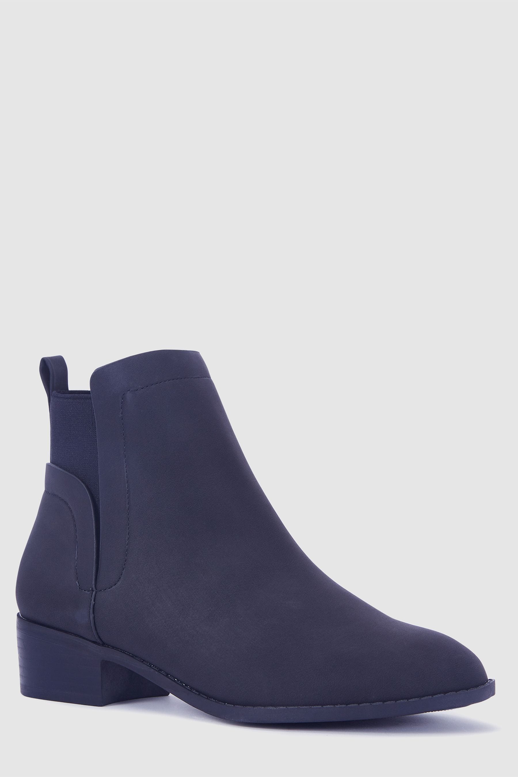 Navy blue flat ankle boots hotsell