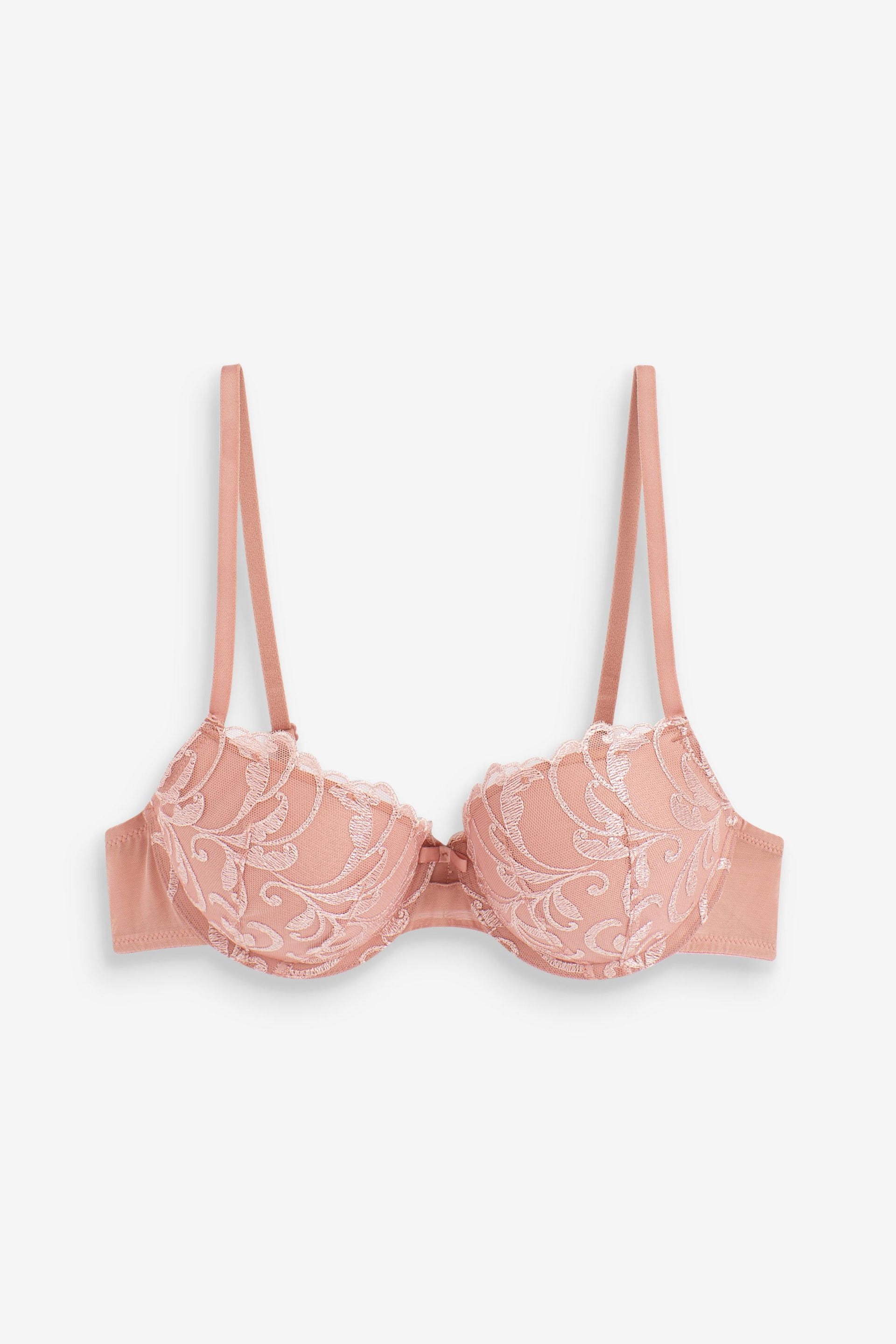 Rose Pink/White Pad Balcony Embroidered Bras 2 Pack - Image 10 of 13