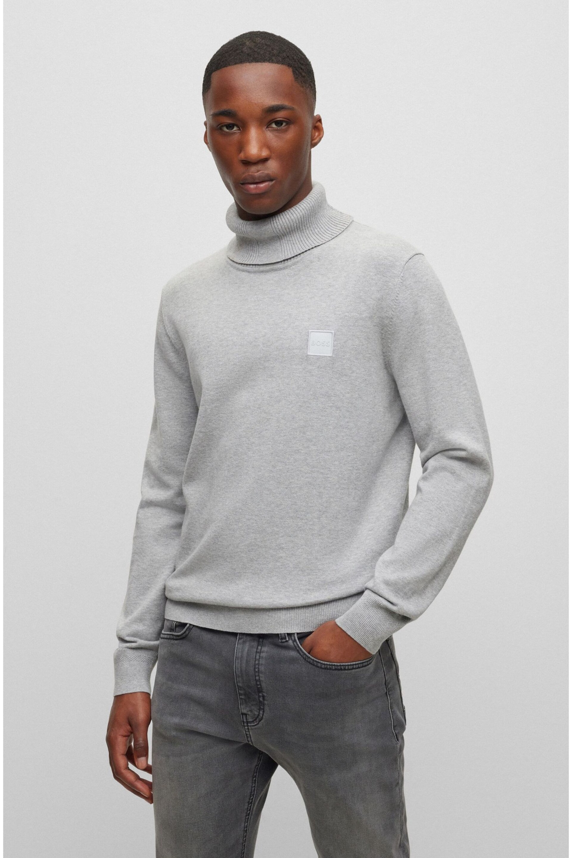 BOSS Grey Akiro Jumper - Image 1 of 5