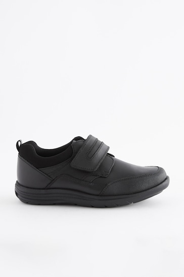 Black Wide Fit (G) School Leather Single Strap Shoes