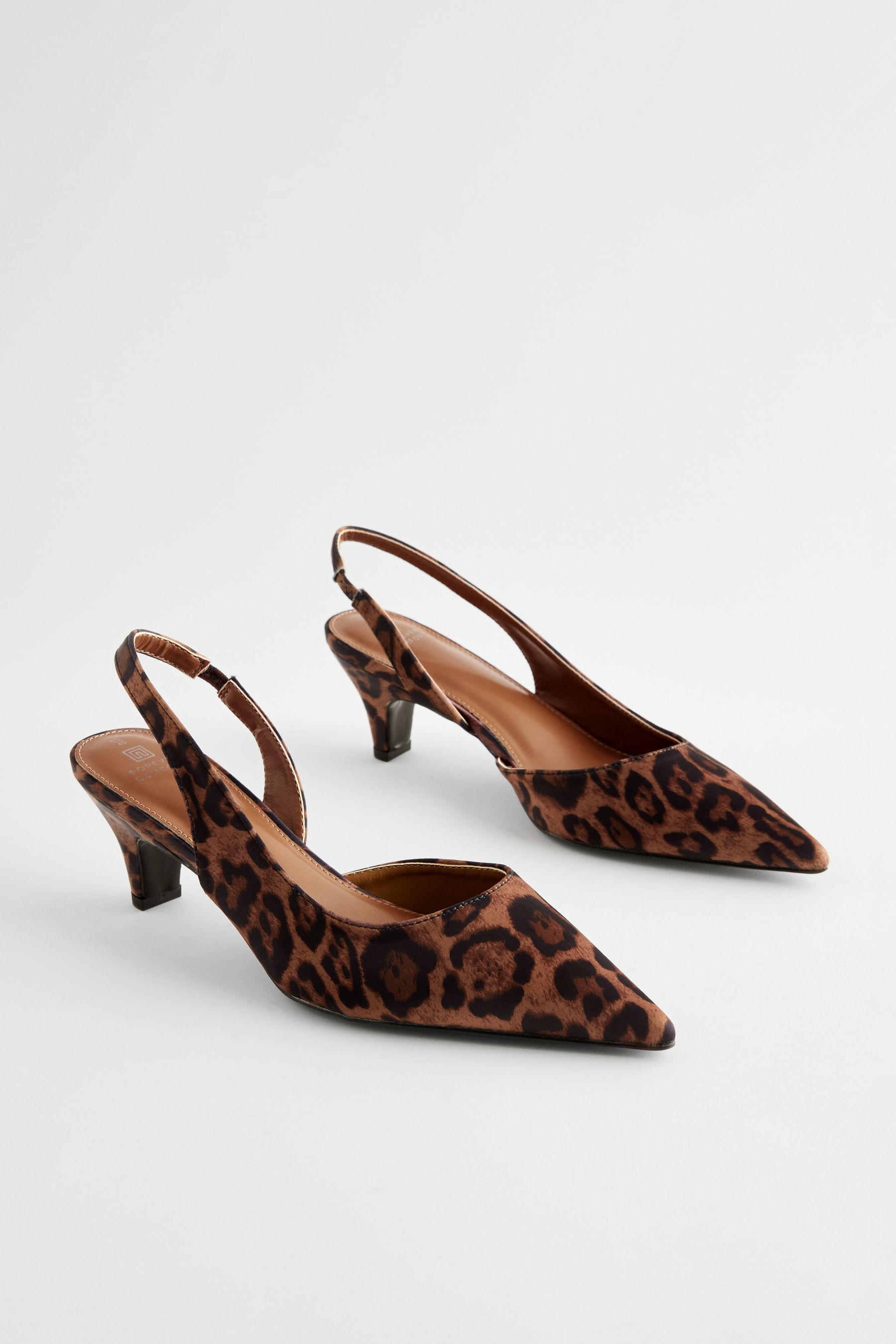 Animal print kitten heel shoes discount