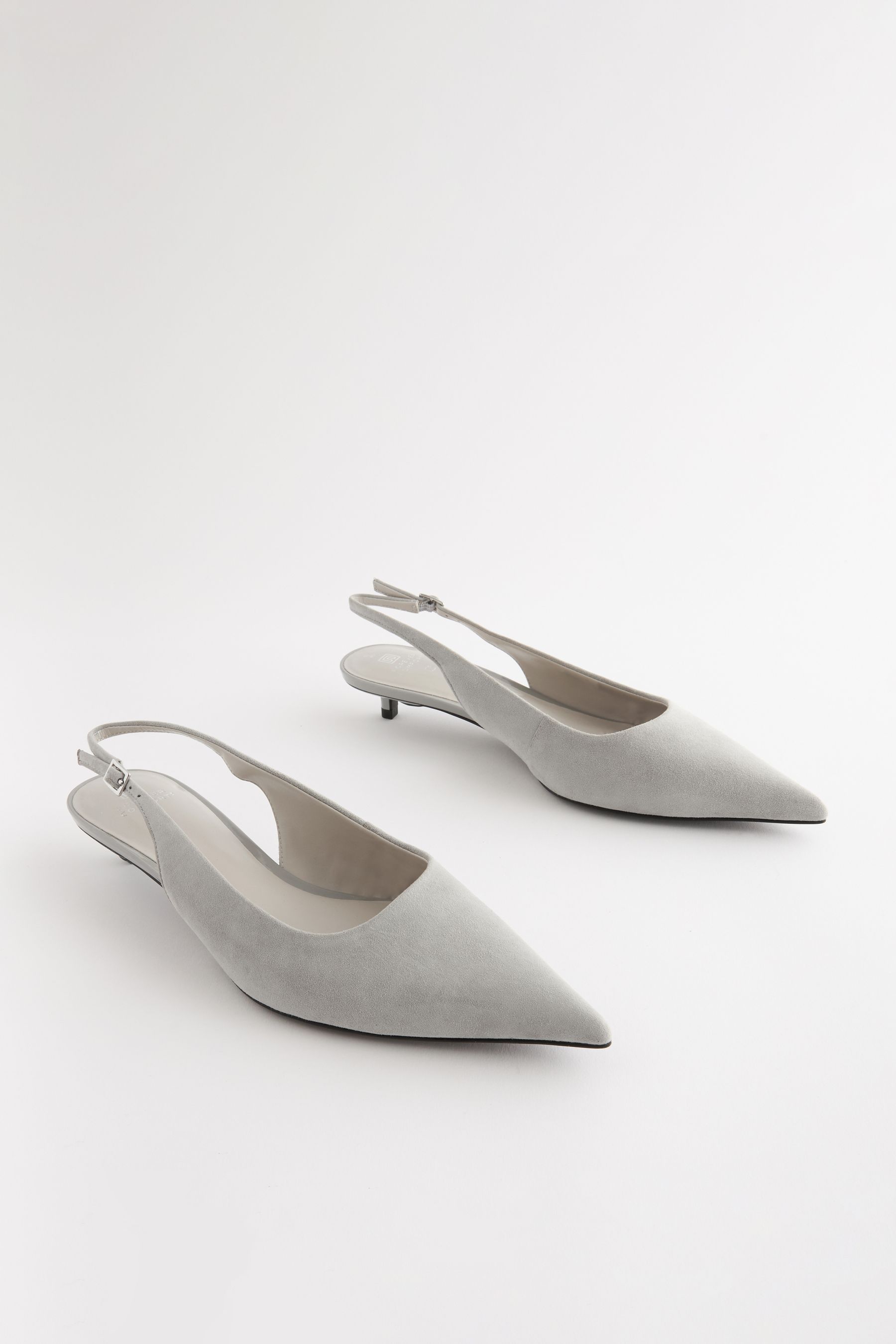 Grey low heels best sale