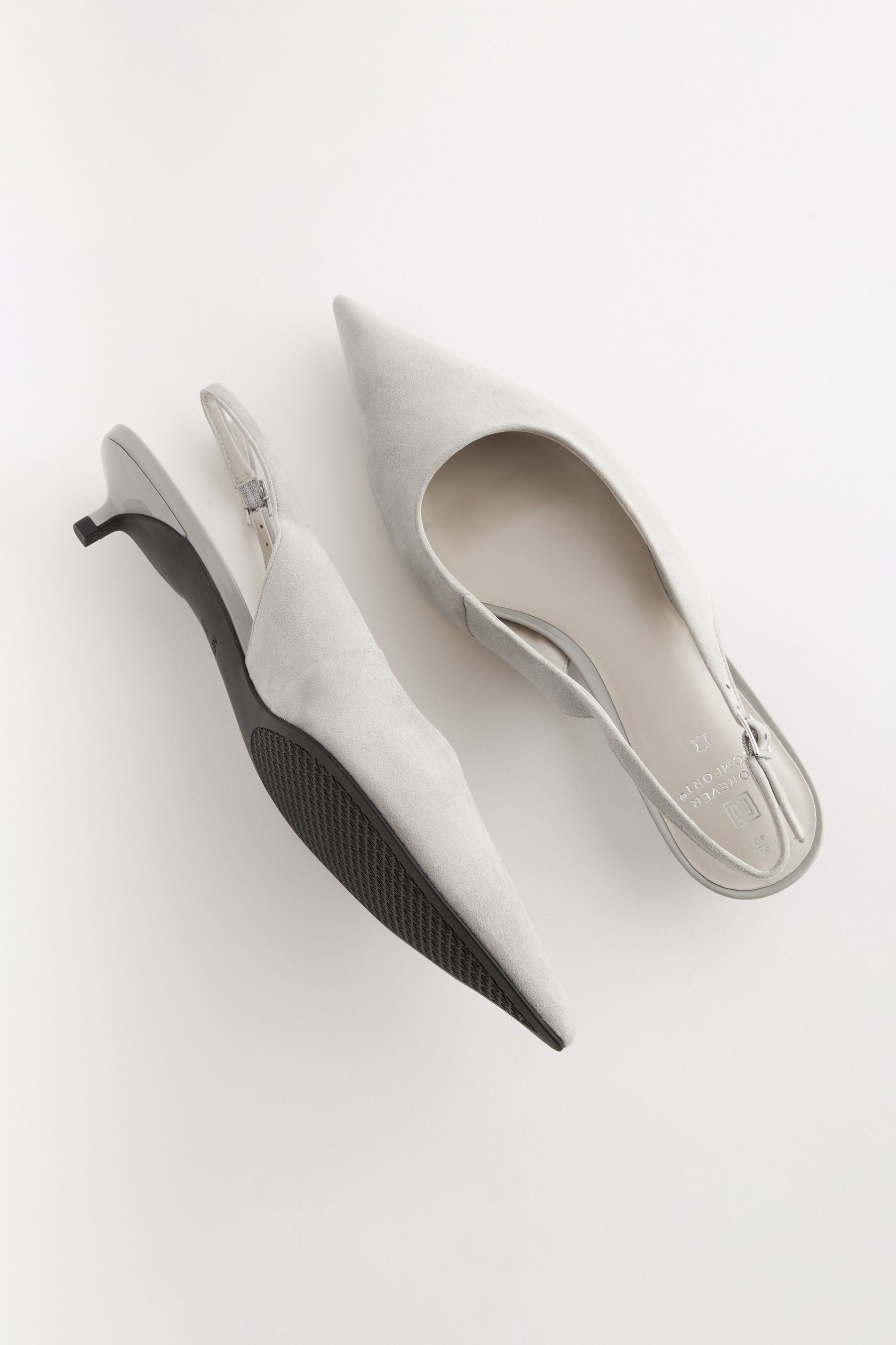 Buy Grey Forever Comfort Low Kitten Slingback Point Heel Shoes from the Next UK online shop