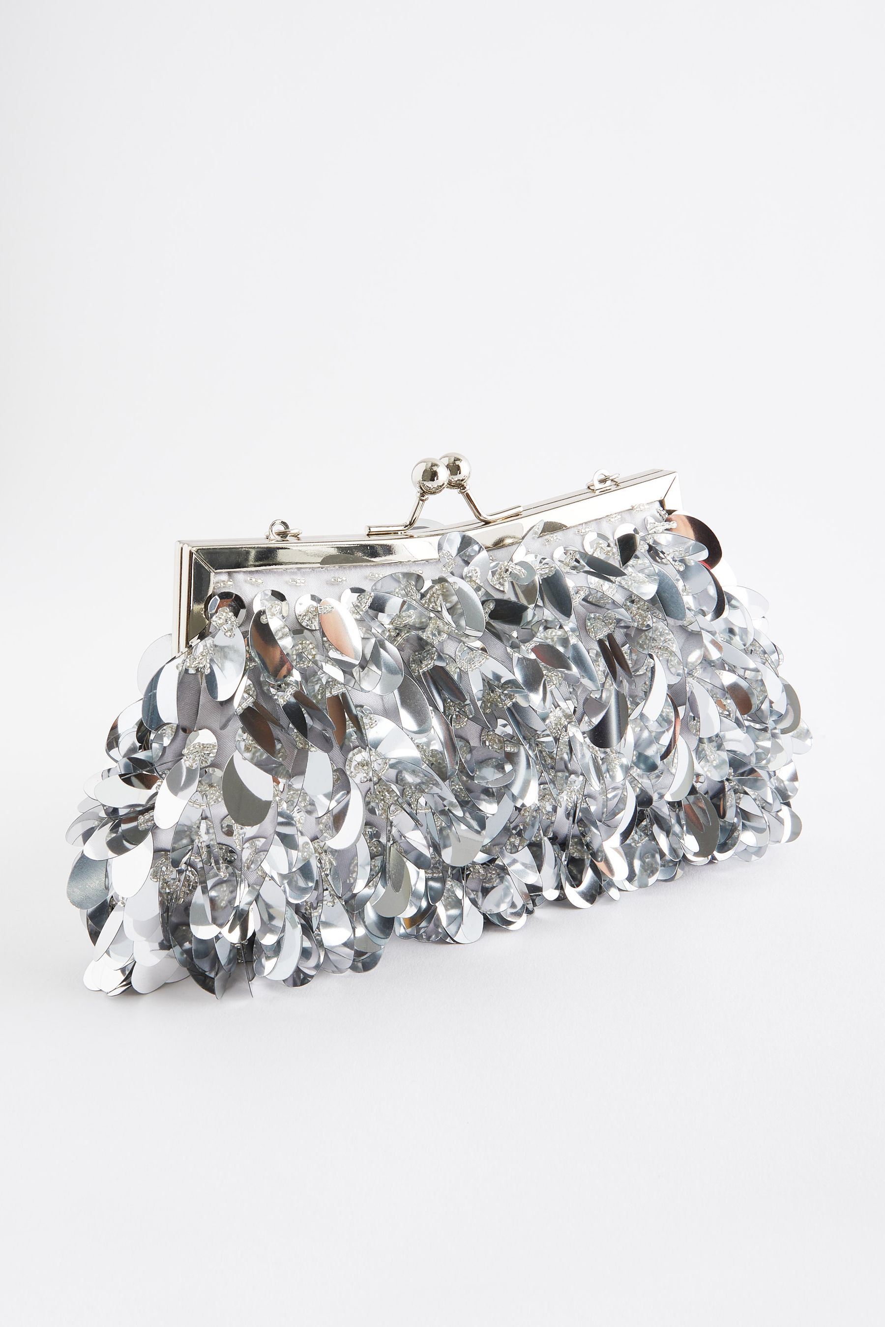 Buy Silver Sequin Clutch Bag from the Next UK online shop