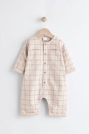 Neutral Check Woven Romper (0mths-2yrs) - Image 1 of 12