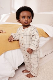 Neutral Check Woven Romper (0mths-2yrs) - Image 2 of 12