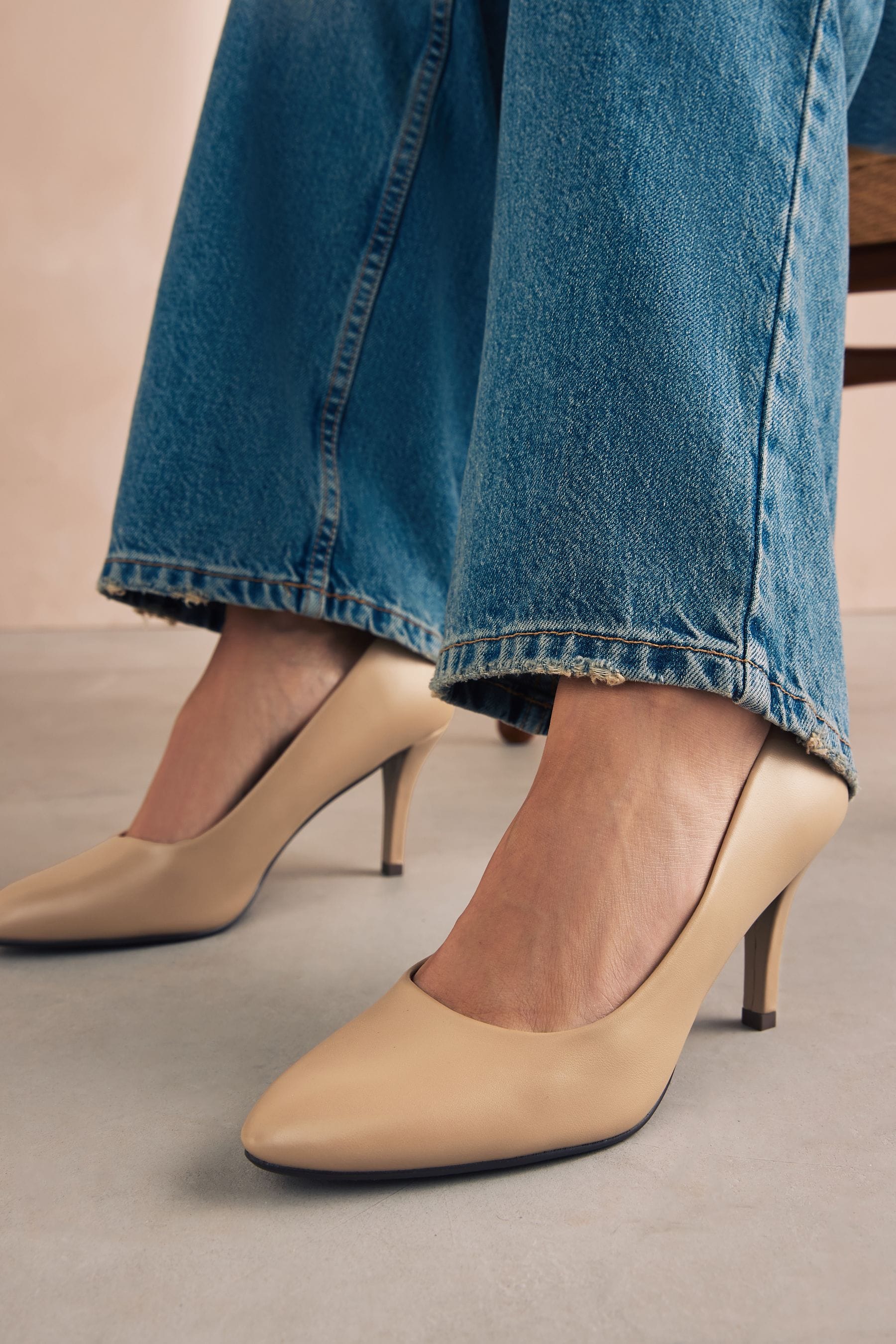 Buy Nude Standard Wide Fit Forever Comfort Closed Toe Heel Court Shoes from the Next UK online shop