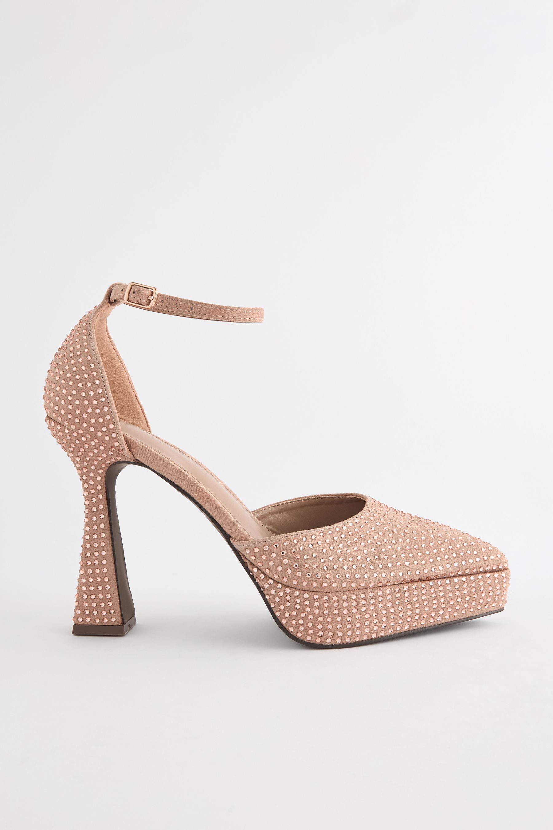 Nude Forever Comfort Platform Pointed Sandals